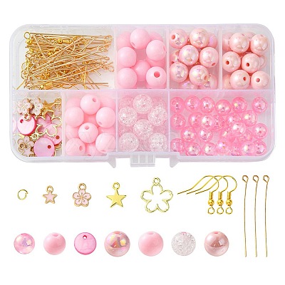 DIY Round Acrylic & Alloy Dangle Earring Making Kit DIY-FS0006-30-1
