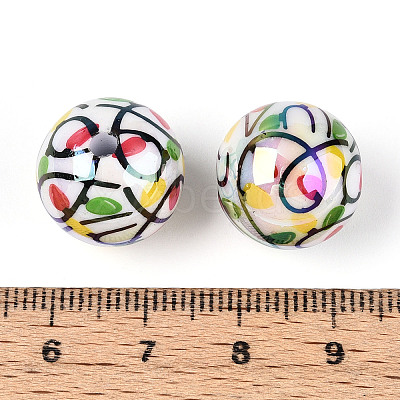 Printed Opaque Acrylic Beads MACR-T048-05A-1