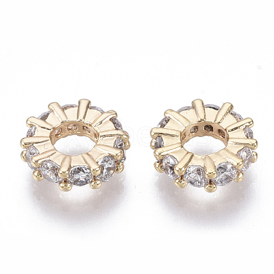 Brass Micro Cubic Zirconia Beads KK-N231-28-NF-1