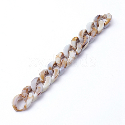 Handmade Acrylic Curb Chains AJEW-JB00679-04-1