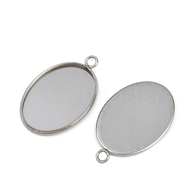 Tarnish Resistant 304 Stainless Steel Pendant Cabochon Settings STAS-G075-21P-01-1