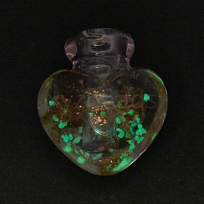 Handmade Luminous Lampwork Perfume Bottle Pendants LAMP-P044-K03-1
