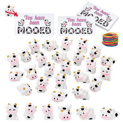 Resin Cow Miniature Flowerpot Ornaments DIY-PH0035-41-1
