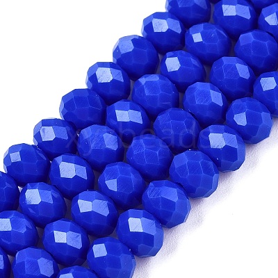 Opaque Solid Color Imitation Jade Glass Beads Strands EGLA-A044-P6mm-D32-1