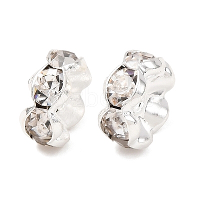 Brass Rhinestone Spacer Beads RB-A014-L7mm-01S-1