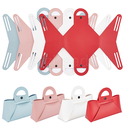 4Pcs 4 Colors Pouch Case Shape PVC Glasses Case AJEW-FH0003-57-1