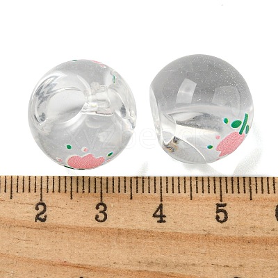 Transparent Printed Acrylic Beads OACR-H124-08-1