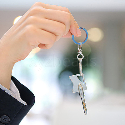8Pcs 4 Styles Titanium Alloy Split Key Rings FIND-WR0010-05A-1