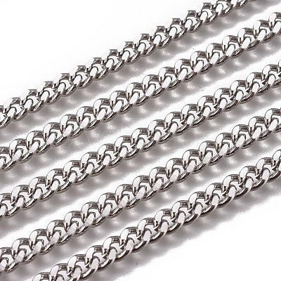 Non-Tarnish 3.28 Feet Handmade 304 Stainless Steel Curb Chains X-STAS-F229-06D-P-1