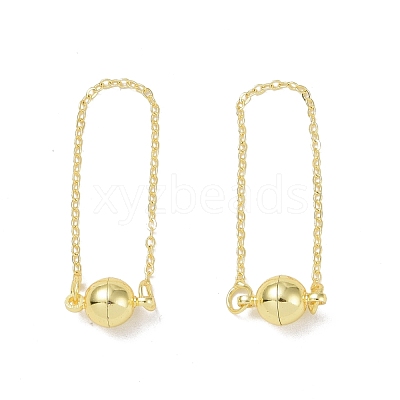 Brass Magnetic Clasp with Cable Safety Chain KK-F839-036G-1