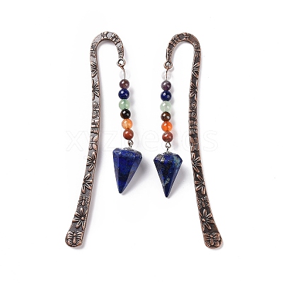 Natural Lapis Lazuli Bookmark AJEW-C025-01E-1