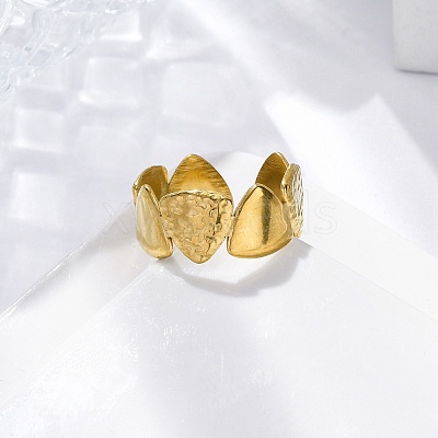 Triangle 304 Stainless Steel Open Cuff Rings for Women RJEW-M019-12G-1