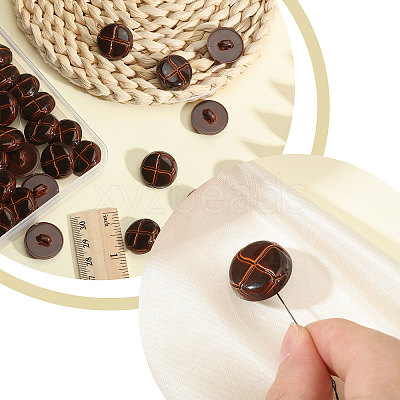 1-Hole Plastic Buttons BUTT-CA0001-34B-1