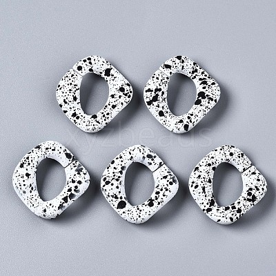Spray Painted CCB Plastic Linking Rings CCB-Q091-019A-1