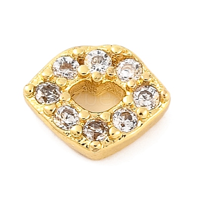 Rack Plating Brass Micro Pave Clear Cubic Zirconia Cabochons KK-F874-02G-01-1