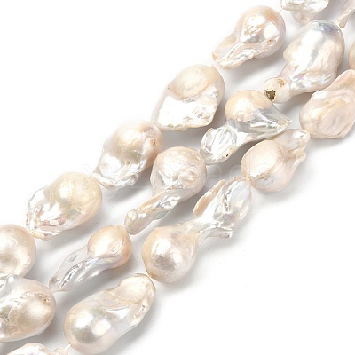 Natural Baroque Pearl Keshi Pearl Beads Strands PEAR-Q015-017-1