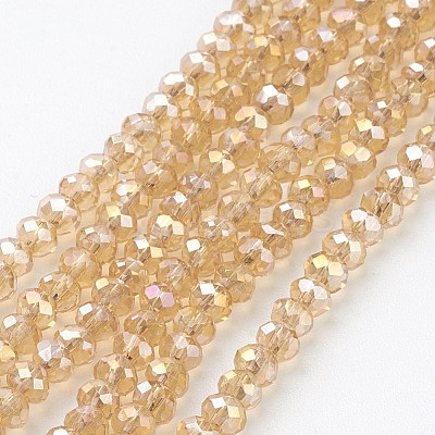 Electroplate Glass Beads Strands LS-EGLA-D020-6x4mm-49-1