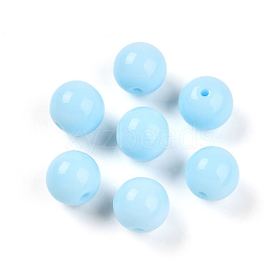 Opaque Solid Color Glass Beads GLAA-N007-10mm-A12-1
