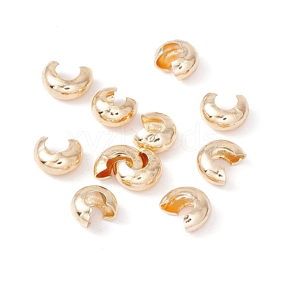 Brass Crimp Beads Covers KK-P219-05B-G01-1