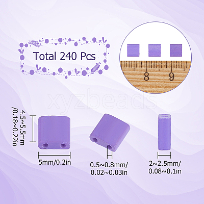 240Pcs 2-Hole Baking Paint Opaque Colours Glass Seed Beads SEED-SC0001-12A-1