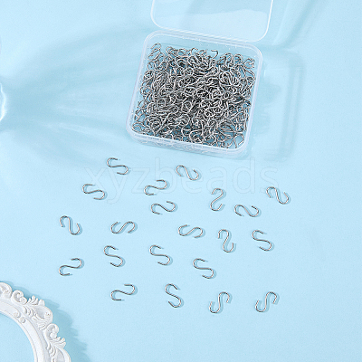 300Pcs 304 Stainless Steel S-Hook Findings STAS-SP0002-14-1