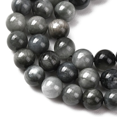 Natural Hawk's Eye Beads Strands G-L478-03-8mm-01-1