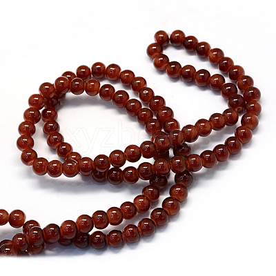 Baking Paint Imitation Jade Glass Round Bead Strands X-DGLA-Q021-6mm-11-1