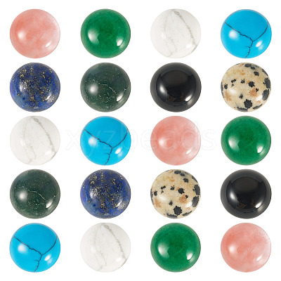 20Pcs Natural & Synthetic Mixed Gemstone Cabochons G-TA0002-76B-1