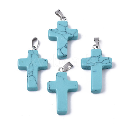 Synthetic Turquoise Pendants G-J354-06A-1