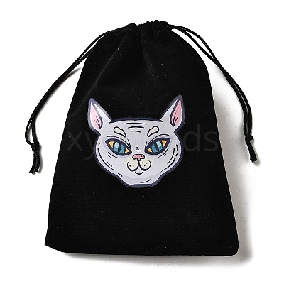 Rectangle Printed Velvet Cloth Packing Pouches ABAG-U006-03H-1