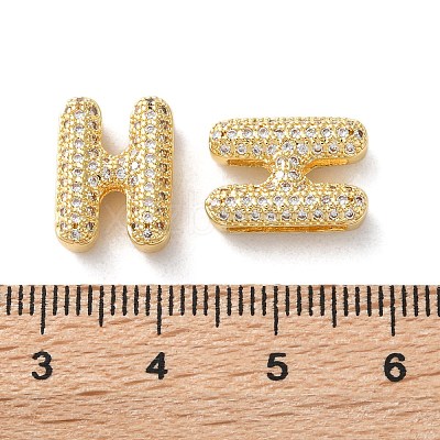 Rack Plating Brass Micro Pave Cubic Zirconia Slide Charms KK-C084-34G-H-1