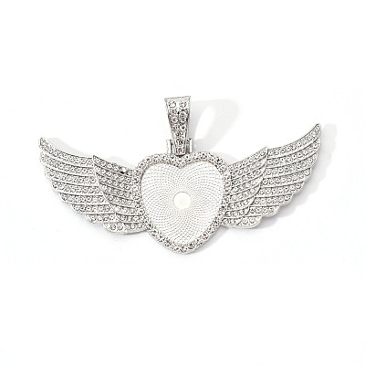 Alloy Pendant Cabochon Settings X-PALLOY-S107-002P-RS-1
