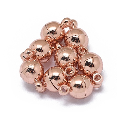 Rack Plating Brass Magnetic Clasps with Loops LS-KK-F801-02A-RG-1