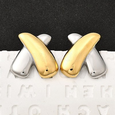 304 Stainless Steel Stud Earrings EJEW-D308-02PG-1