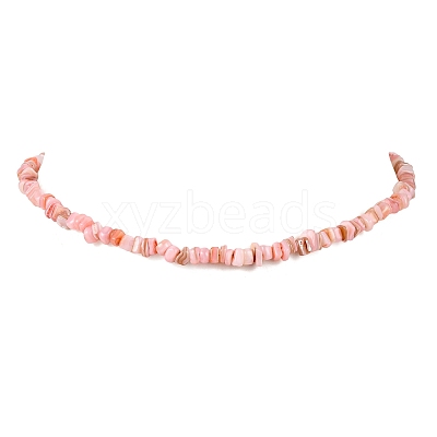 Dyed Natural Freshwater Shell Nuggets Beaded Necklaces NJEW-JN05488-04-1