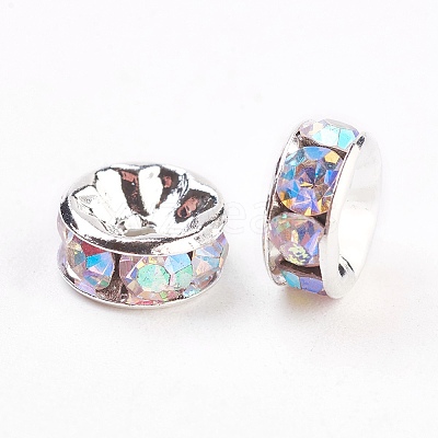 Brass Rhinestone Spacer Beads X-RB-A014-Z8mm-28S-NF-1