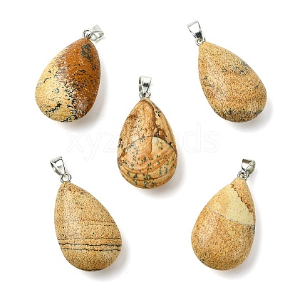 Natural Picture Jasper Pendants GG-K002-09J-1