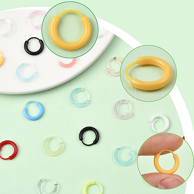 72Pcs 12 Colors Resin Hoop Earrings EJEW-SC0001-88-1