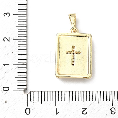 Brass Micro Pave Cubic Zirconia Pendants KK-H255-07G-02-1