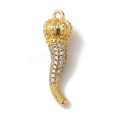 Rack Plating Brass Micro Pave Cubic Zirconia Pendant KK-A229-03E-G-1