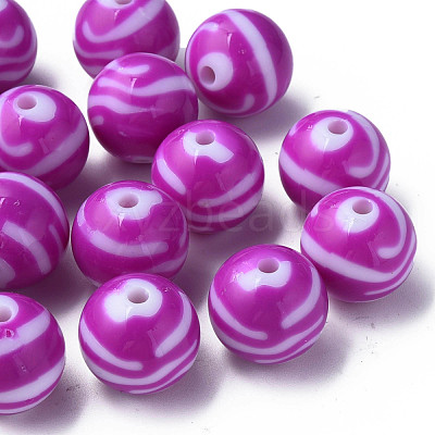 Opaque Striped Acrylic Beads MACR-S373-27B-02-1