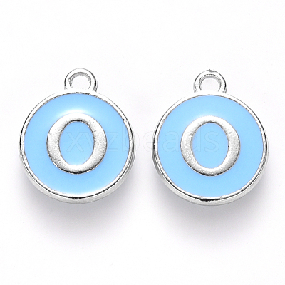 Platinum Plated Alloy Enamel Charms X-ENAM-S118-04O-P-1