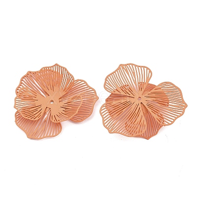 Spray Painted Iron Bead Caps IFIN-Z004-02D-1