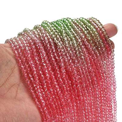 Transparent Painted Glass Beads Strands LS-DGLA-A034-T3mm-A18-1