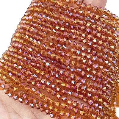 Transparent Electroplate Glass Beads Strands EGLA-A039-T3mm-UA09-1