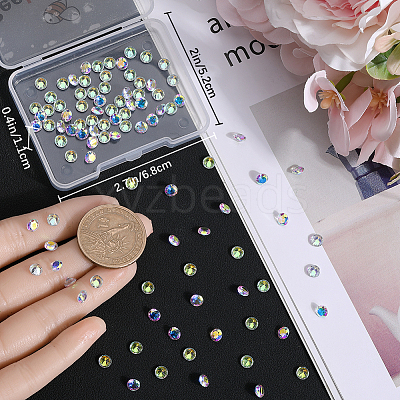 100Pcs Cubic Zirconia Pointed Back Cabochons ZIRC-BBC0002-39-1