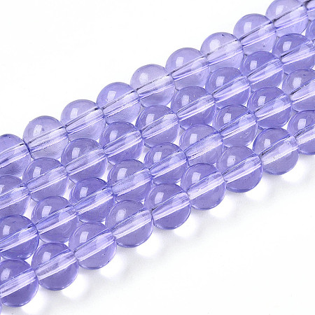 Baking Paint Transparent Glass Beads Strands DGLA-N006-8mm-06-1