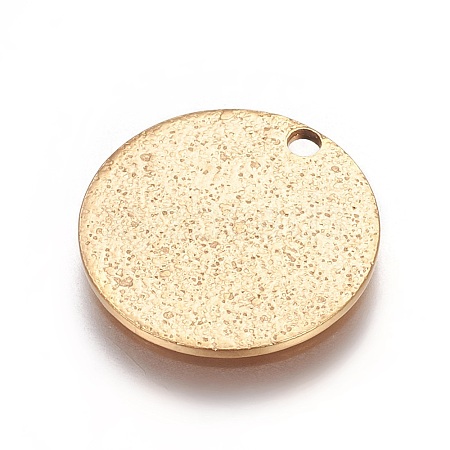 Ion Plating(IP) 304 Stainless Steel Textured Pendants X-STAS-I098-01-15mm-G-1