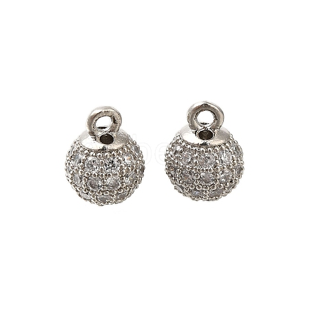 Rack Plating Brass Micro Pave Cubic Zirconia Charms KK-F883-07P-01-1