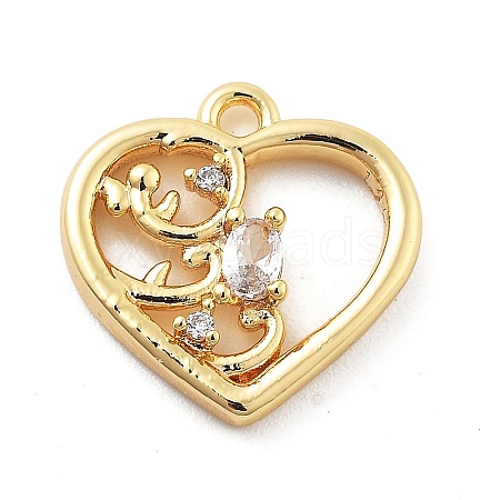 Brass Micro Pave Cubic Zirconia Pendants KK-H511-01G-04-1
